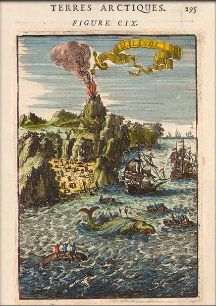 'Hekla erupting' illustration - 1683