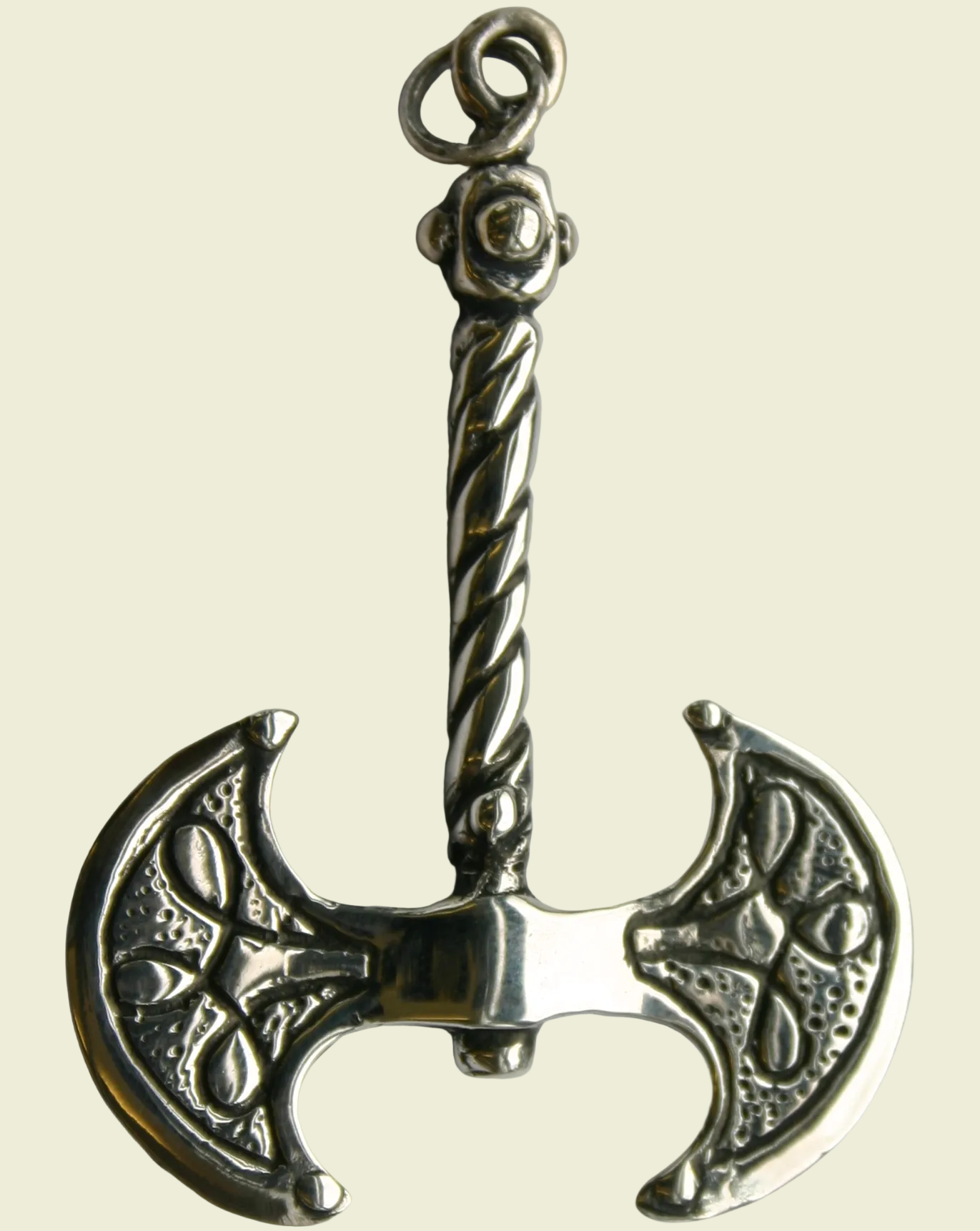 Celtic double axe - silver | Saga Museum