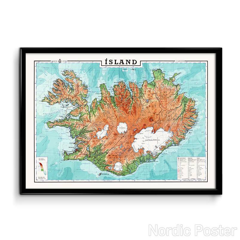 Map of Iceland - 1963